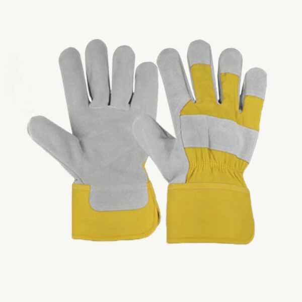 Yellow Single Palm Leather Gloves