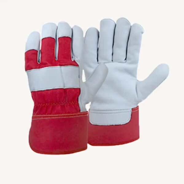 Red Single Palm Leather Gloves